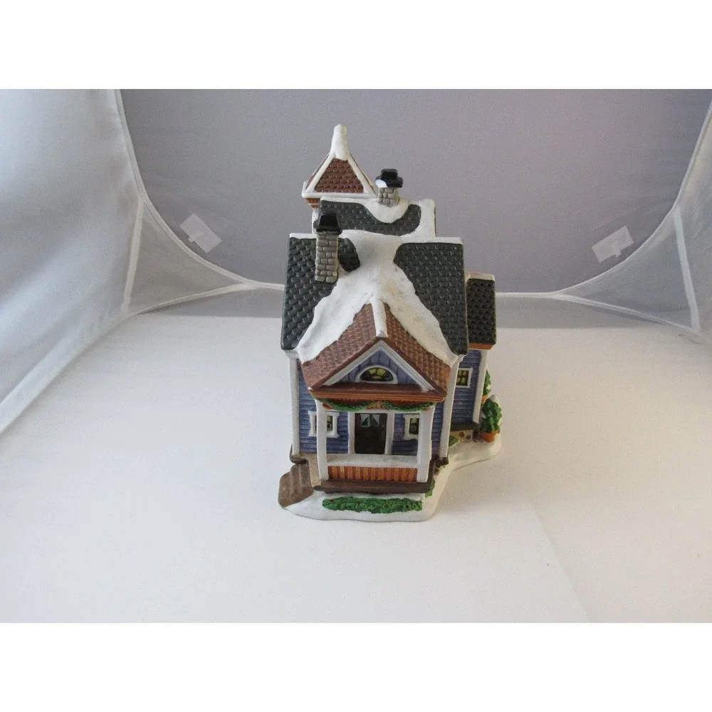 Carole Towne 2002‎ Blue Victorian Birdhouse Christmas Village Decor